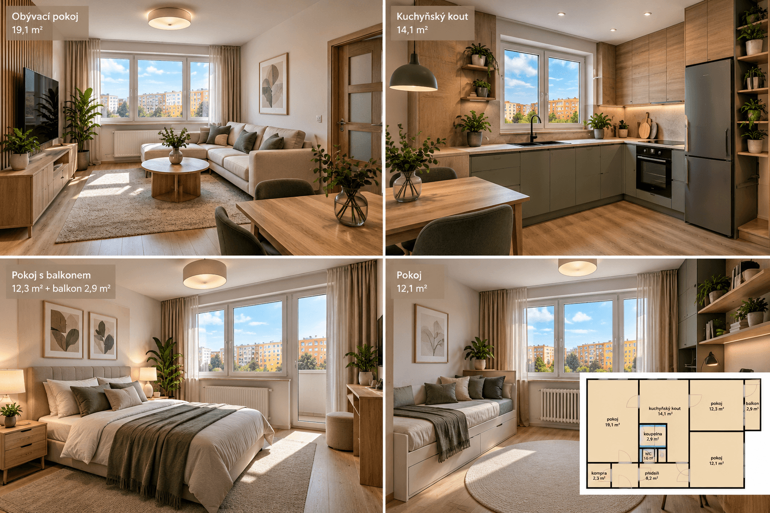 Prodej bytu 3+1 71 m²