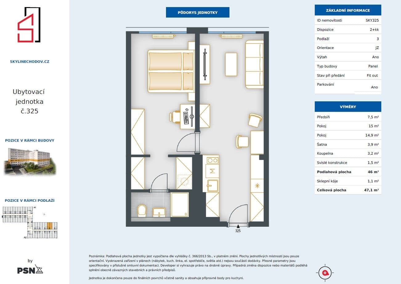 Prodej bytu 2+kk 46 m²