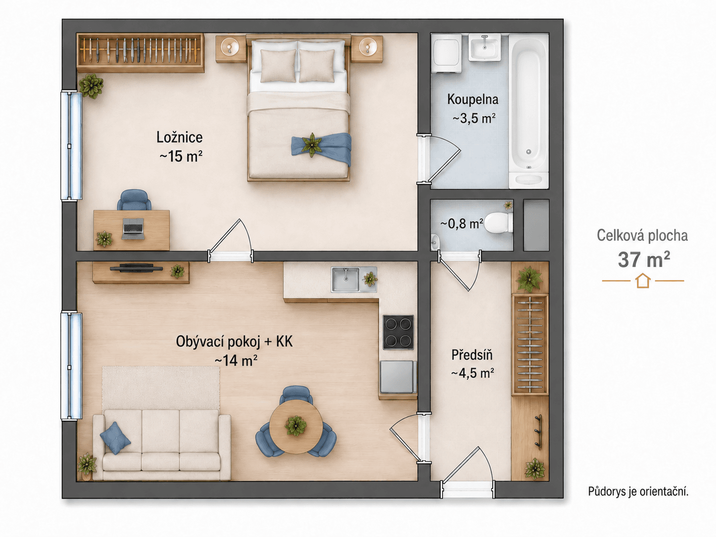 Prodej bytu 2+kk 37 m²